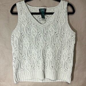 Ralph Lauren Exclusive Hand Knit sweater vest linen silk blend size L